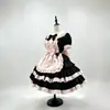 Versión mejorada~Atuendo de Sirvienta Dulce Vintage para Niña Lolita Vestido de Pastel en Capas Negro Blanco Negro Rosa Vestido Lolita