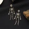 Joias Transfronteiriças Europeias e Americanas Série de Halloween Brincos de Caveira Cravejados com Strass com Design Exagerado Retrô Único