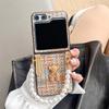 Funda Adecuada para Teléfono Móvil Samsung Zflip8 con Patrón Tejido de Mickey Mouse y Winnie the Pooh Huawei P 50% de Descuento Cubierta Plegable Flip Cadena de Mano