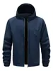 Chaqueta con capucha casual para hombre de primavera y otoño, chaqueta simple de color liso para jóvenes y mediana edad, top con cremallera resistente al desgaste y a las arrugas