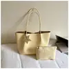 Bolso Tote Tejido con Diseño Minimalista Transfronterizo para Mujer, Nuevo Bolso de Hombro Casual de Gran Capacidad para Viajar, Bolso de Axila para Madre e Hija