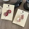 Acessórios de Cabelo Vermelhos Estilo Novo para Meninas, Presilhas Laterais de Acrílico, Grampos Estampados Ovais, Fábrica de Presilhas de Cabelo