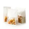 Saco para Pão de Forma com Borda Enrolada de Arame de Ferro, Grau Alimentício, Pronto para Imprimir com Designs, Saco de Embalagem com Fundo Plano para Assar Biscoitos e Massas