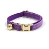 Collar de gato de terciopelo morado oscuro caliente transfronterizo con grabado láser lindo collar de gato de terciopelo morado oscuro una generación de pelo