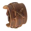 Nuevo Pulsera de Cuero de Vaca Retro para Hombre Europea y Americana Estilo Punk Personalizado Pulsera Ancha de Cuero Venta Directa de Fábrica