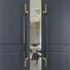 Manija de Puerta de Acero Inoxidable Europea, Nueva Manija de Vidrio Estilo Chino, Manija Grande Moderna Simple de Madera Maciza para Caja de Hotel