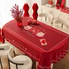 Mantel de Mesa para Boda Rojo Impermeable y a Prueba de Aceite Sin Lavado Ambiente Festivo Mantel Ovalado Cubierta Decorativa para Compromiso