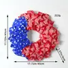 Guirlanda Dia da Independência Americana Atacado Transfronteiriço Nova Coroa de Flores Artificiais Pendurada na Porta Decoração de Festa ao Ar Livre no Pátio Pendurada