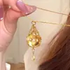 Popular Bolsa de Malla con Colgante de Estrella Blanca de Cristal Suerte Cadena para Clavícula de Diseño de Nicho de Alta Gama Telescópica Accesorios para Collar para Mujeres