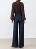 Jeans Loose Reto Estilo Retro de Luxo Leve Nicho para Mulheres 2026 Novo Calça de Cintura Alta Emagrecedora Wide-Leg Comprimento Total