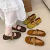 Sapatos Birkenstock Rasos Redondos Retrô para Mulheres, Novo Estilo Verão 2026, Adequados para Saias, Sapatilhas Mary Jane, Mocassins Planos Macios