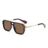 Gafas de Sol Estilo Aviador Europeas y Americanas, Gafas de Sol Cuadradas Retro con Doble Puente, Gafas de Sol Personalizadas Transfronterizas para Hombres y Mujeres, Gafas de Sol de Celebridades de Internet