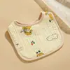 Babero de Gasa de Seis Capas con Forma de Pétalo para Bebé Algodón Puro Clase A Toalla para Babas Babero para Recién Nacido Unisex Estilo Delgado Primavera y Verano