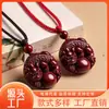 Colgante de Cinabrio Arena Dorada Púrpura Año del Zodiaco Dragón Colgante Talismán Colgante Moneda Flor Fantasma de Montaña Natural Auténtico Cinabrio