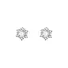 Brincos de Prata Esterlina 999 Gan Jia Floco de Neve Venda Quente de Inverno Simples Textura de Alto Padrão Exquisite Cuidados com o Furo da Orelha Brincos Dropshipping