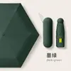Paraguas de bolsillo plano, ultraligero, compacto y portátil con recubrimiento negro para protección solar y contra rayos UV, adecuado tanto para días soleados como lluviosos
