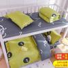 Conjunto de três peças de lençol de cama verde exército de algodão, capa de edredom, dormitório estudantil, treinamento militar, proteção trabalhista, roupa de cama de algodão