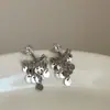 Pendientes de Borlas con Lentejuelas Multicapa para Mujer Delanteros y Traseros, Moda Versátil Retro de Lujo Ligero de Alta Gama Francesa Pendientes y Pendientes