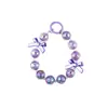Nuevo Colgante de Llavero con Lazo de Cuentas de Colores Galvanizado para Funda de Teléfono, Pulsera DIY, Llavero de Cuentas de Cristal, Colgante para Bolso
