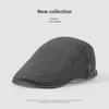 Boina de Estilo Japonês Nicho com Aba Frontal, Boina de Cor Sólida Retro Britânica para Moda de Primavera e Outono com Personalidade para Usar ao Contrário, Boina Estilo Coreano