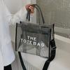 Bolsa de Mano de Malla Eva Transparente Impermeable de Gran Capacidad para Mujer, Neceser Cruzado Portátil para Viaje