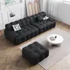 Novo Sofá de Casa Mais Vendido, Simples e Moderno, Sofá Prático para Apartamentos Pequenos, Sofá Preto de Três Lugares Estilo Francês