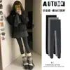 Leggings Grises de Canalé para Mujer, Nuevo Estilo Otoño e Invierno 2025, Forrados de Polar, con Pie, Raya Vertical, Pantalones Ajustados de Yoga