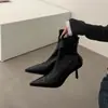 Botas de tornozelo estilo fada, novidades de outono, versáteis, de bico fino, com salto para aumentar a altura, na moda, femininas, para mulheres adultas