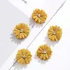 Decoración de flor de margarita DIY de lino incrustada con diamantes, accesorios para ropa, cabello, zapatos, sombrero, tocado de crisantemo pequeño creativo