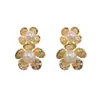 Pendientes Metálicos de Perla con Forma de Pétalo, Personalidad Exagerada Transfronteriza Europea y Americana para Mujer, Estilo Único y Fresco, Pendientes Elegantes al por Mayor