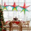Novo pingente de estrela de cinco pontas PET para decoração de festa de fim de ano, pingente de estrela tridimensional colorido para árvore de Natal