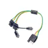 Plugue de 4 Pinos Americano, 2 Tomadas de 4 Pinos, Plugue de Ramificação de 4 Pinos, Comprimento Total - 17,5 polegadas Conector de Reboque