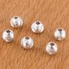 Fabricantes de materiales DIY hechos a mano al por mayor joyería de plata plata S925 cuentas trenzadas talladas cuentas sueltas cuentas redondas