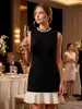 Vestido Negro sin Mangas de Verano Estilo Francés Elegante Femenino Estilo Diosa Lujo Ligero Gama Alta Sofisticado y Elegante