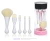 Oferta especial 5 brochas de maquillaje doradas tipo paleta de caramelo, juego de brochas transparentes para base, cubo para brochas, herramientas portátiles de belleza y maquillaje