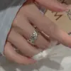 Plata de Ley S925 Estilo Coreano Diseño de Nicho Sentido de Diseño Retro Flor Pequeña Anillo Sencillo Estilo Coreano Estilo Coreano Moda Anillo para el Dedo