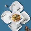 Plato de Arroz de Melamina, Plato de Plástico Frío para Restaurante, Plato para Salteados, Vajilla para Banquetes de Barbacoa de Restaurante, Plato de Cerámica de Imitación para Platos Calientes