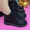 Botas de Algodón Botines de Suela Blanda para Mujer 2025 Otoño e Invierno Nuevo Estilo Forradas de Vellón Cálidas Botas de Suela Plana Zapatos Casuales para Madre de Mediana Edad
