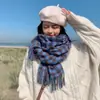 Capa cálida de doble cara estilo coreano para mujer, versátil, de cachemir grueso similar, para oficina, bufanda para primavera y otoño con aire acondicionado