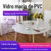 Toalha de Mesa/Tapete de Mesa Transparente à Prova d'Água e Óleo de PVC Macio para Uso Doméstico, Resistente a Altas Temperaturas