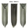 Atacado 22 polegadas 130g Conjunto de 7 peças Fibra Sintética Clip-in Apliques de Cabelo Peças de Cabelo Cabelo Liso Peças para Cobrir o Cabelo