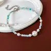 Collar de perlas artificiales, moderno, sencillo y versátil, cadena de clavícula para uso diario, elegante, de alta gama, conjunto de joyería de tendencia nacional para mujer.