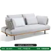 Sofá de Exterior Venta de Patio Oficina de Ventas Villa Ratán Nórdico Tejido Sofá Impermeable Protección Solar Silla de Ocio Teca Silla de Ratán para Balcón