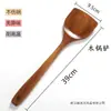 Espátula de Madera de Azufaifo Ácido Sartén Antiadherente Espátula de Mango Largo Espátula para Saltear Cuchara Cucharón para Sopa Juego Espátula para Sartén Resistente a Altas Temperaturas Fábrica Mayorista