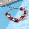 Europa y Estados Unidos transfronterizos súper ventas pulsera de viento marino concha de color collar hecho a mano pulsera pulsera de grava natural al por mayor