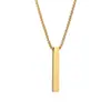 Collar de Acero Inoxidable de Venta Caliente Transfronteriza, Moderno y Sencillo, Cadena Larga Versátil Hip-Hop para Suéter para Hombres y Mujeres, Joyería de Columna Cuadrada al por Mayor