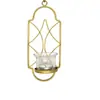 Portavelas de Hierro Dorado Nórdico Transfronterizo para Pared con Bandeja Decoración de Pared Simple Adorno Colgante Geométrico Dropshipping