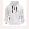 Suéter con capucha y cremallera para hombre de Explosiones Americanas Transfronterizas, bolsillo múltiple, cinta, jersey, chaqueta deportiva para hombre
