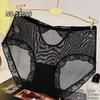 Ropa Interior Femenina de Encaje Rojo Grande Sexy Negra Sin Costuras de Cintura Media Algodón Puro en la Entrepierna Transpirable Ropa Interior Roja del Año del Zodiaco para Mujeres