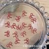 Lazo francés de resina para uñas con diseño de leopardo de Spice Girl, joyería para uñas con lazo mini rojo vino, decoración para uñas al por mayor